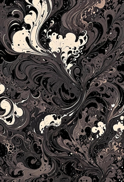 Image Organic ink textures blending with abstract shapes and patterns