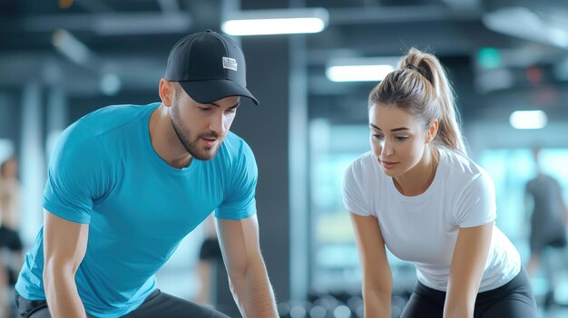 Photo image of a person doing a hiit workout with a trainer