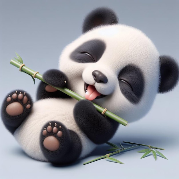 image of a playful panda