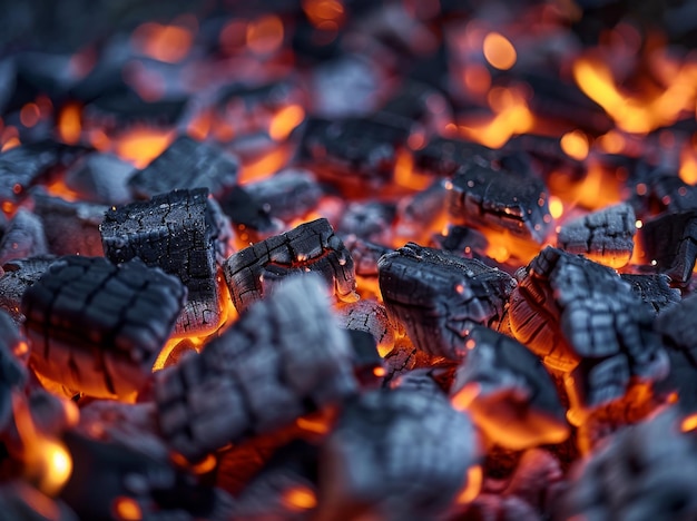 An image of red coals burning in a barbecue grill