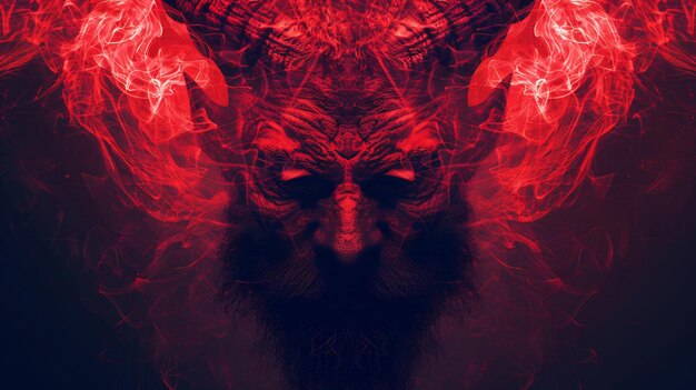 Photo image of a red demon devil monster