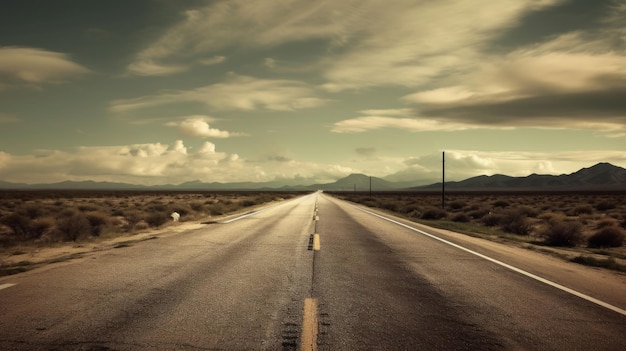 Image of a road in between hills