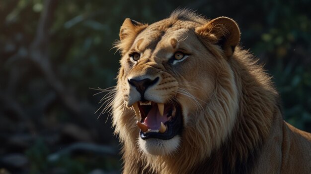 image of a roaring lion