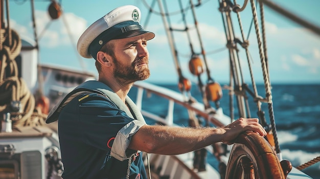 Photo an image of a sailor on a ship