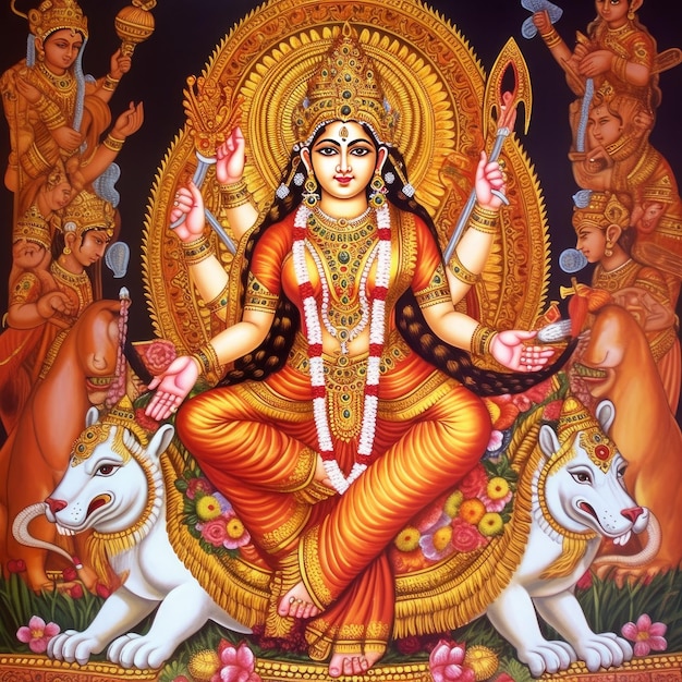 Image of sarswati goddess image generative AI