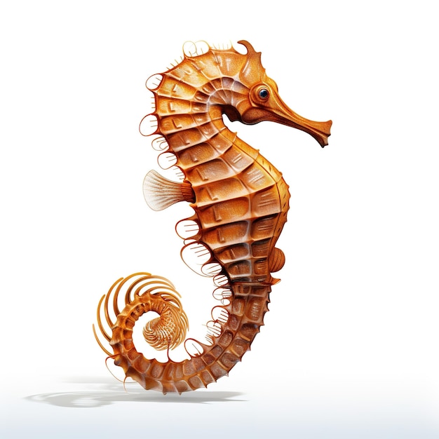 Image of seahorse on white background Undersea animals Illustration Generative AI