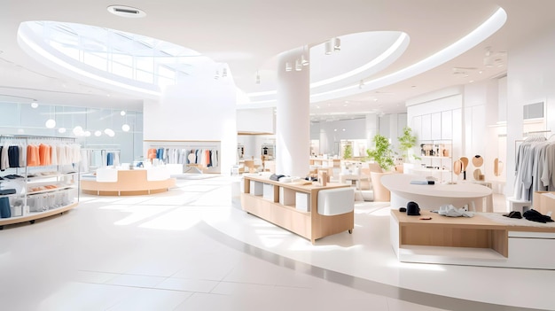 Image in a shopping center with a simple minimalist and modern design