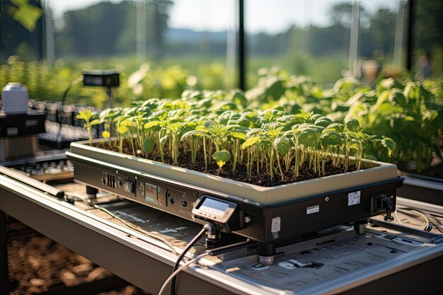 Image showcases modern equipment for soil cultivation enhancing crop yield Emphasize innovative methods and technologies vital for sustainable farming Generative AI