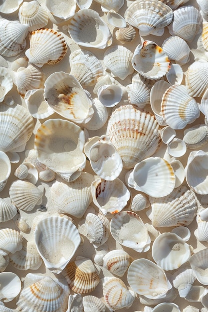 Photo image showing the creative texture of seashells