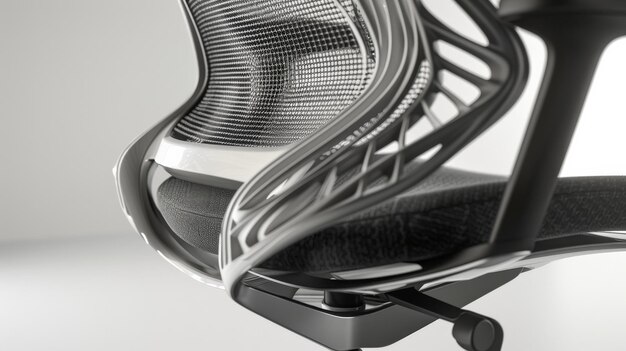 Photo the image shows a black and white modern and stylish office chair with a unique design