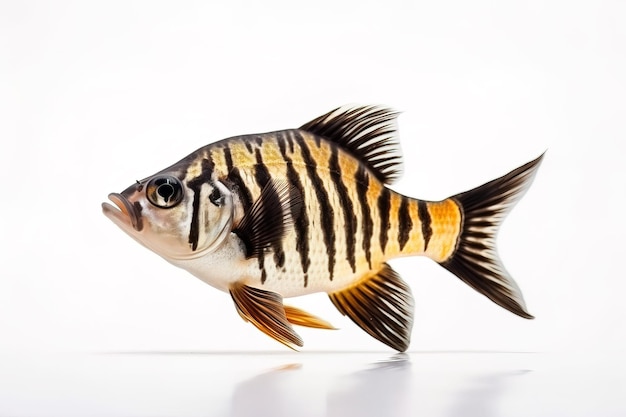 Image of siamese tigerfish on a white background Underwater animals Fishs Illustration Generative AI