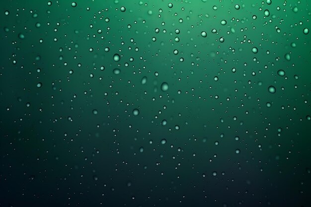 Image of small raindrops on gradient color green background generative AI