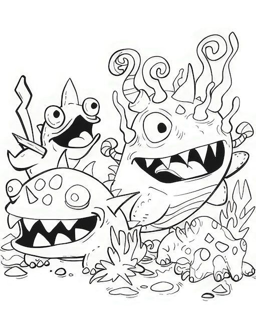 Photo an image of some pokemon coloring pages