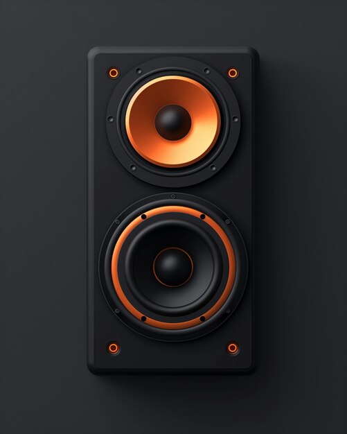 Image of a sound amplifier with orange details