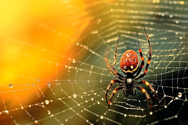 Photo image of a spider on a web