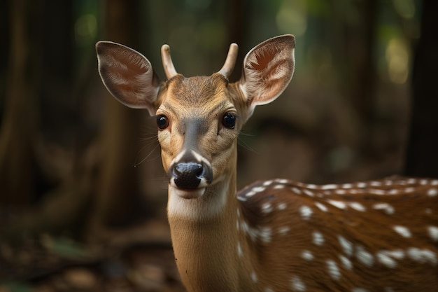 Image of spotted deer in the forest Wildlife Animals Illustration Generative AI