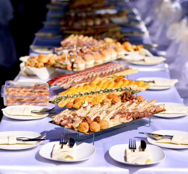 image of a variety catering food on a table food decoration party concept delicatessen