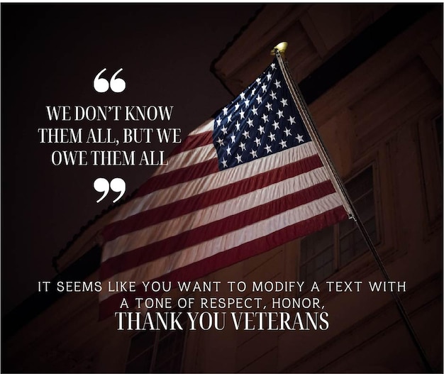 A image for Veterans day with dark background and united state flag