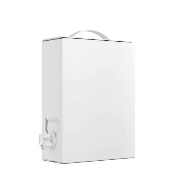 An image of a White Carton Box with Wine Dispenser isolated on a white background