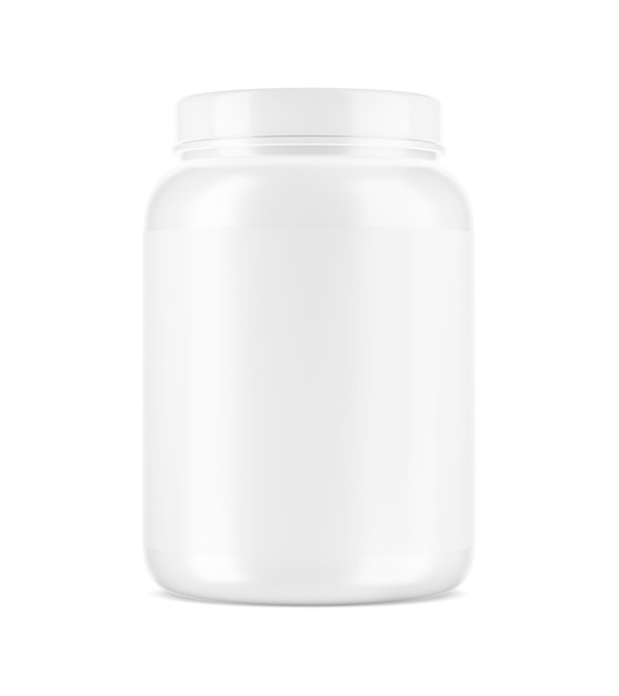 An image of a White Protein Jar isolated on a white background