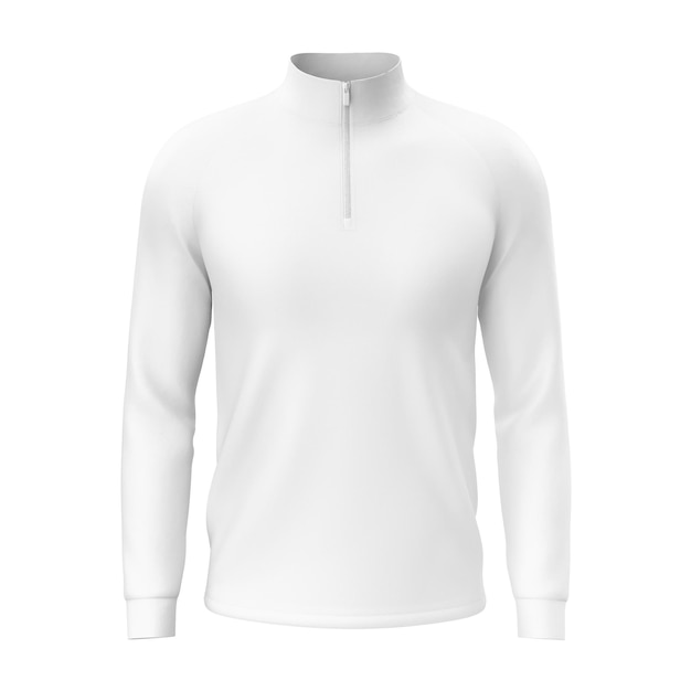 An image of a White Raglan Pullover Mockup isolated on a white background