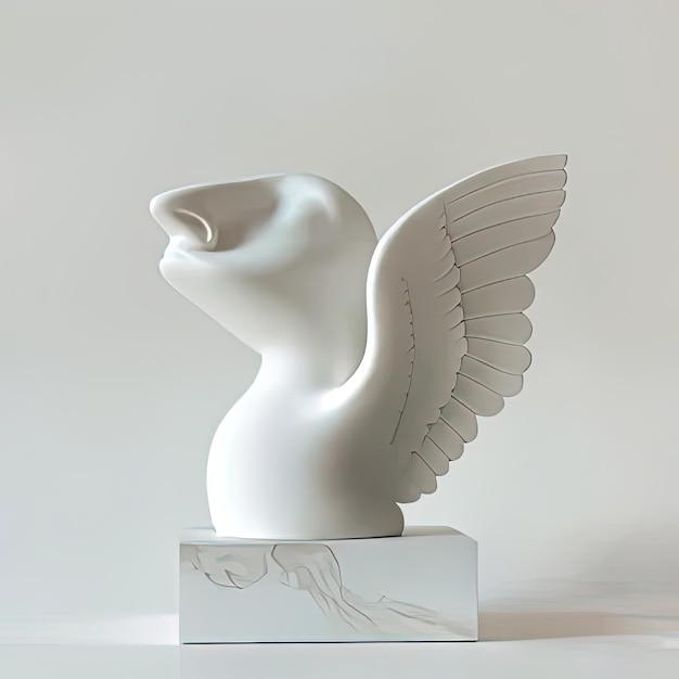 Photo an image of a white sculpture of a bird