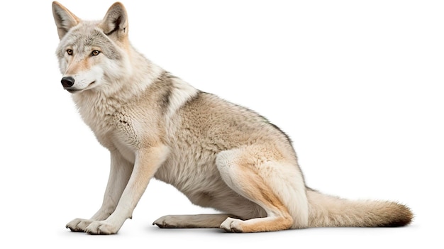 An image of wolf standing on white background