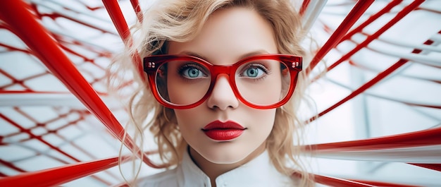 Photo image of a woman with glasses