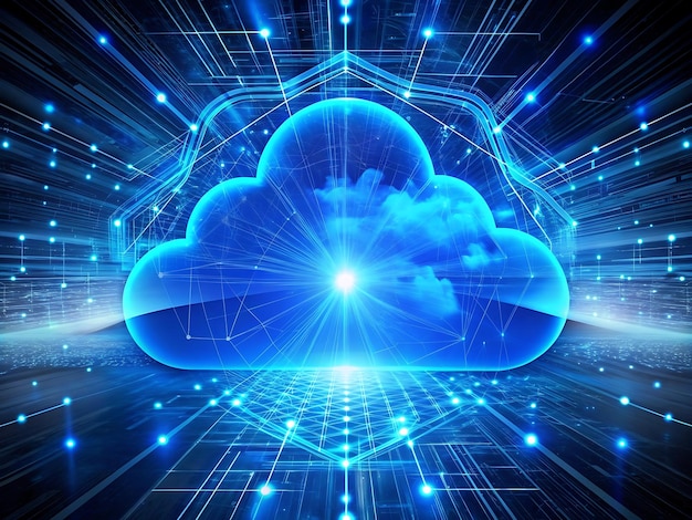 Photo imagery of an innovative future in cloud computing