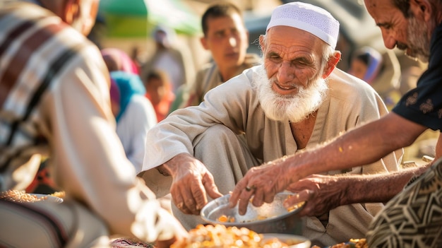 Photo images depict the heartfelt generosity of individuals giving to charity embodying the spirit of compassion and community