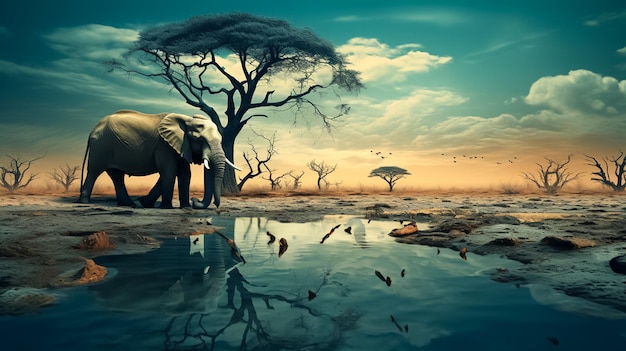 images were made with jpg and photoshop and were very creative surrealistic detailed wildlife