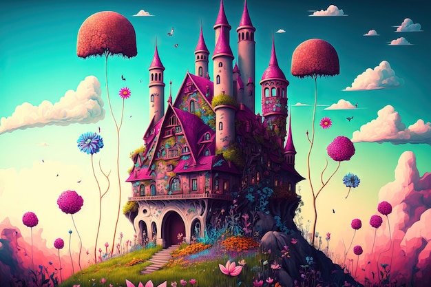 Imaginary colorful residences are shown in this image