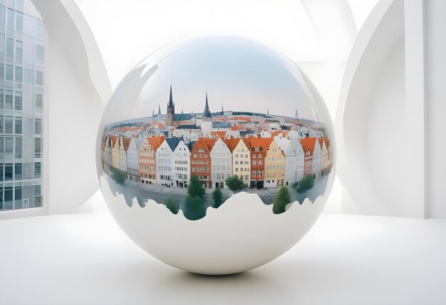 Photo imagination of ball futuristic city