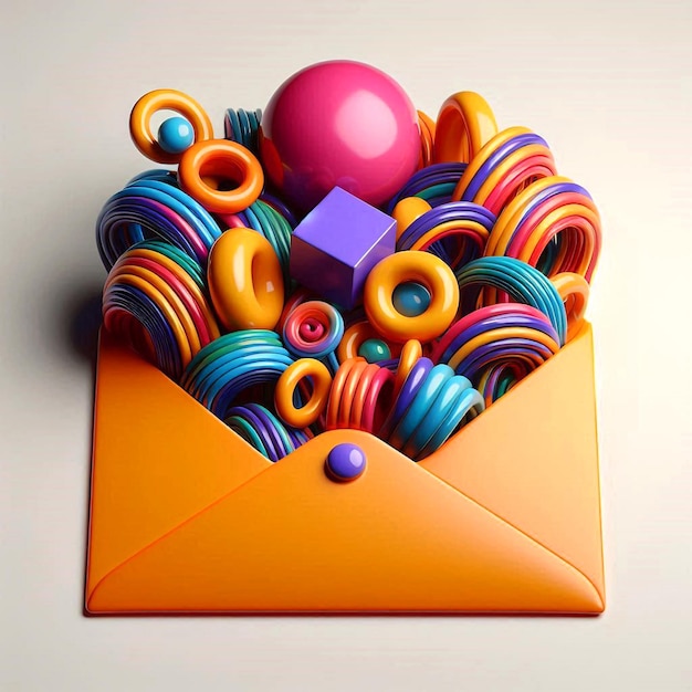 Imaginative 3d message icon for creative projects