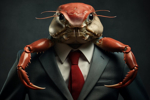 The Imaginative Anthropomorphic Crab as a Businessman