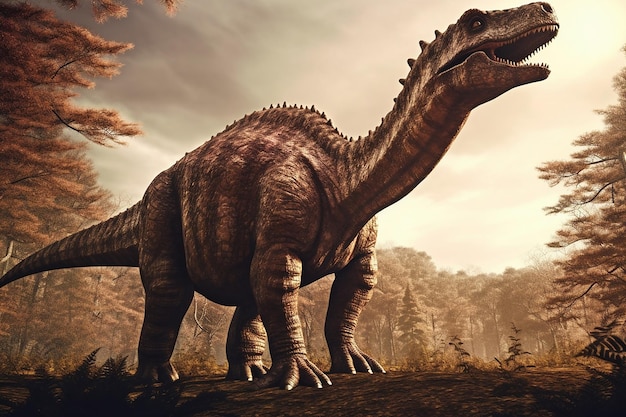 an imaginative representation of a prehistoric dinosaras AI generated