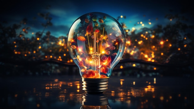 Imagine a light bulb from which many ideas flow