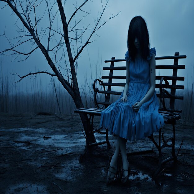 Photo imagine lonely depressed person blue monday concept blue monday typically refers