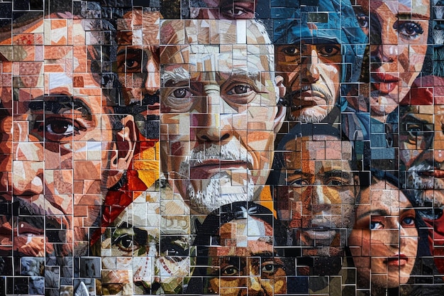 Imagine a mosaic of faces from around the world ea generative ai