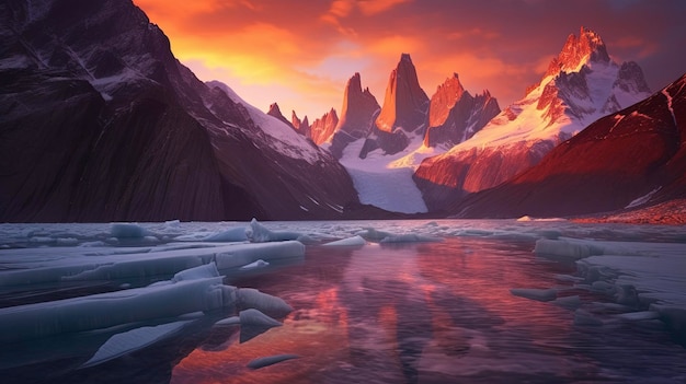 Imagine patagonia argentina chile dramatic mountains pristine Created with Generative AI technology