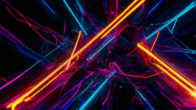 Photo imagine prompt an abstract background with electric pulses neon colors