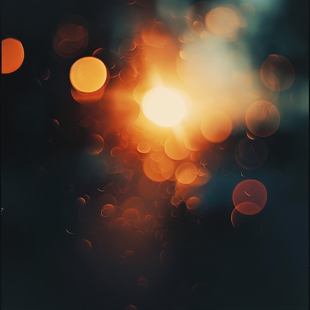 Photo imagine prompt generate a nostalgic light leak effect overlay with bokeh highlights and lens flares