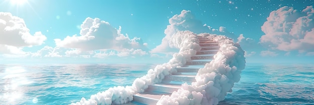 Imagine a staircase of clouds stretching out towards the ocean below