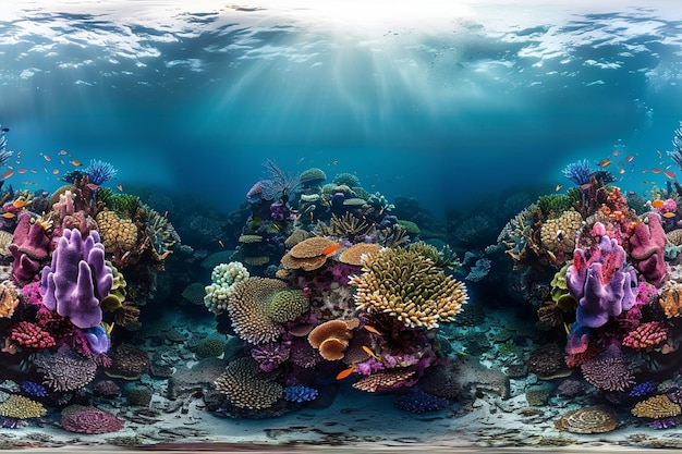 Imagine underwater pographers creating panoramic i generative ai