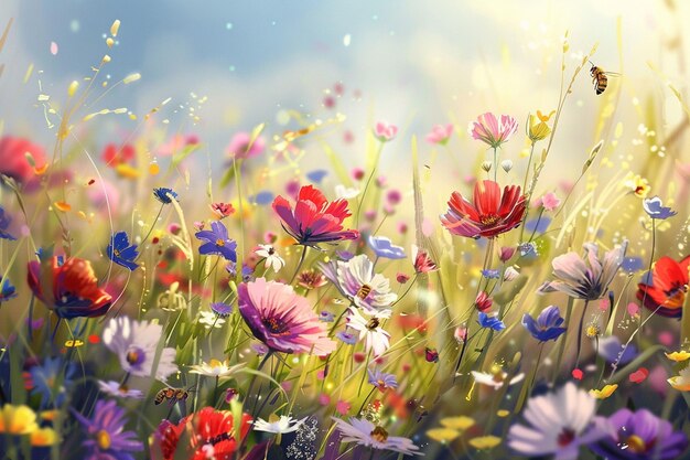 Imagine wandering through a field of wildflowers i generative ai