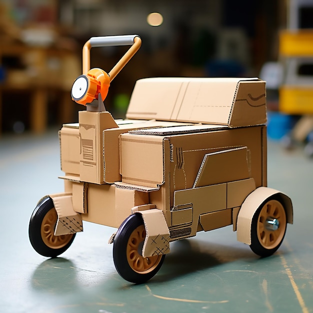 Imagining a Cardboard Box with Two Plastic Wheels