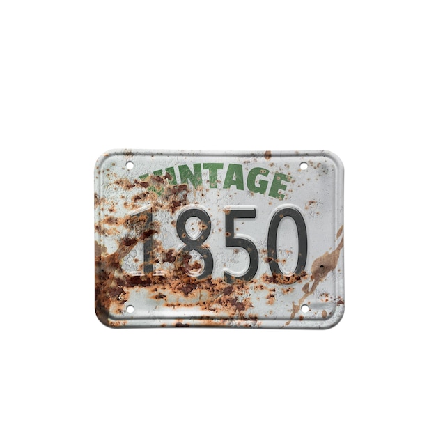 Photo imitation old license car plate. illustration