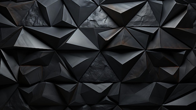 Immerse yourself in a black triangular abstract background with a grunge surface in this 3D rendering