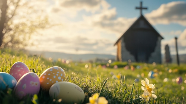 Photo immerse yourself in the joyful celebrations of easter marked by egg hunts church services and festive meals