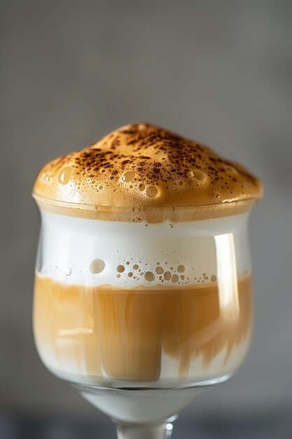 Photo immerse yourself in the trend of dalgona frothy coffee with an photo capturing the essence of this